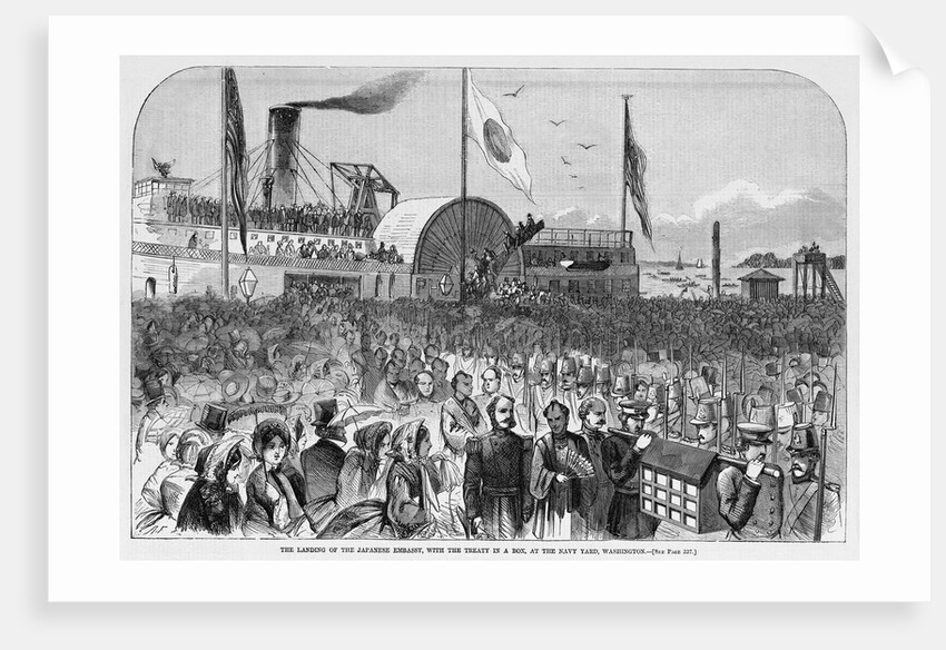 The landing of the japanese embassy, with treaty in a box, at the navy yard, Washington by Anonymous