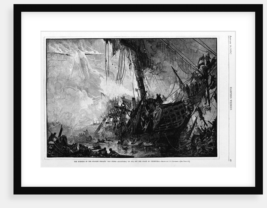 The Burning of the Spanish Frigate "San Pedro Alcantara," in 1815, off the Coast of Venezuela by Anonymous