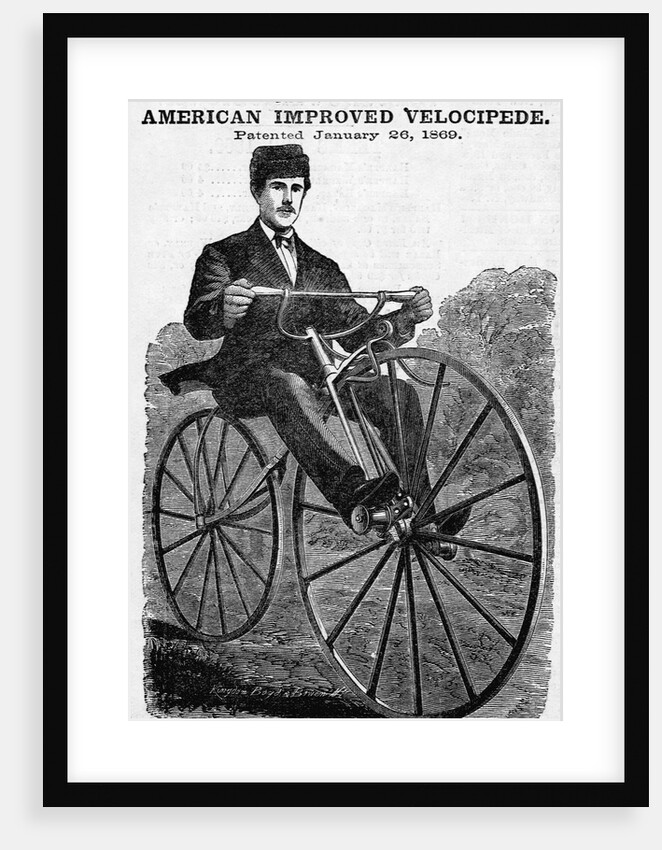 The Celebrated American Improved Velocipede Illustration by Anonymous