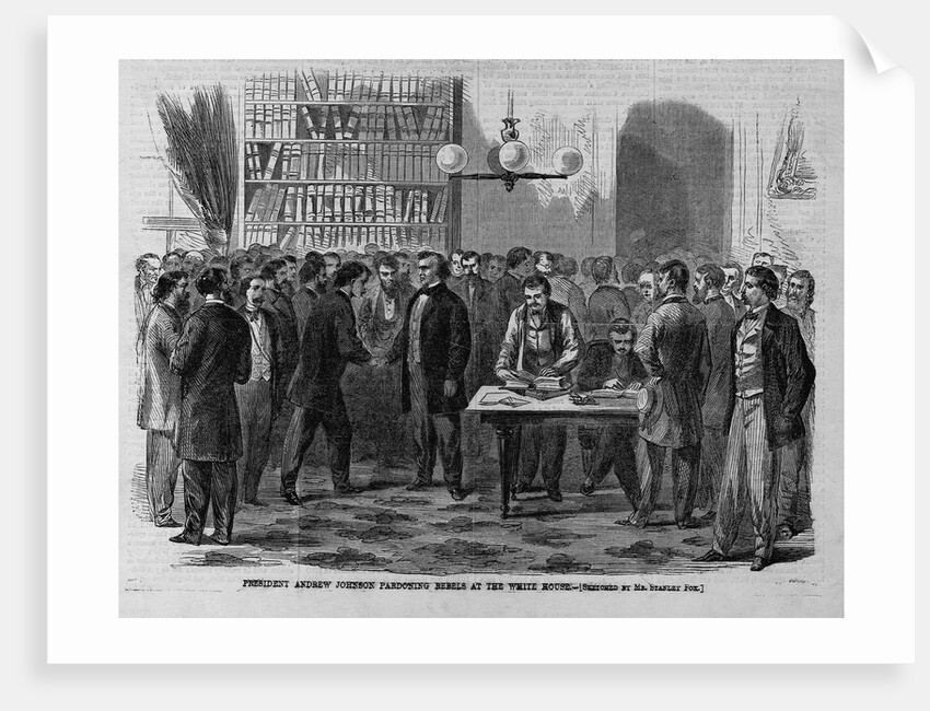 President Andrew Johnson Pardoning Rebels at the White House by Corbis