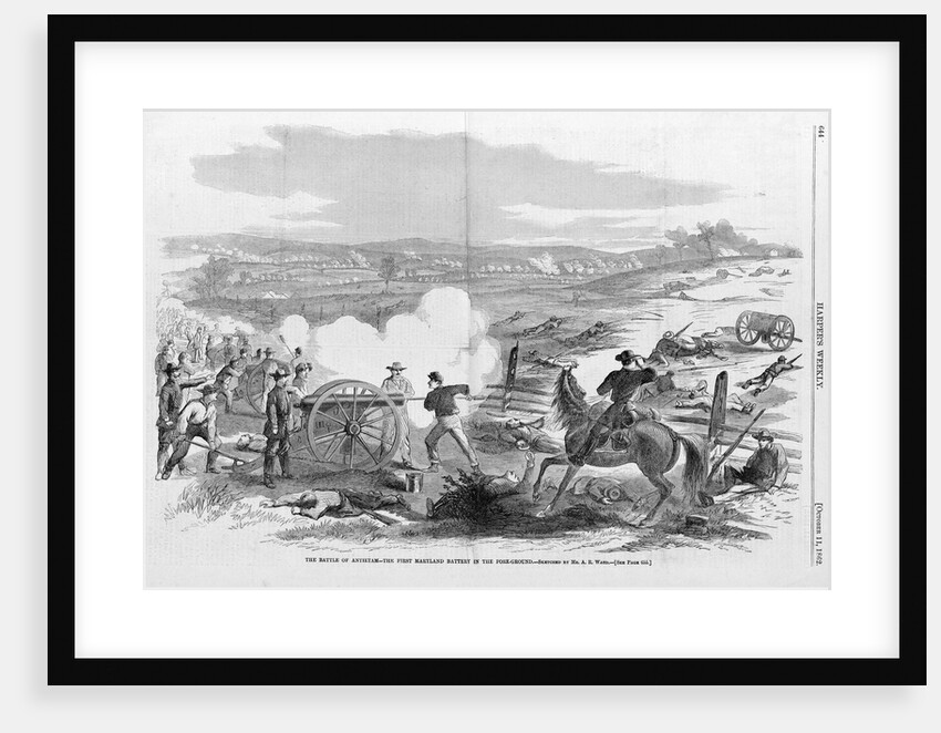 The Battle of Antietam-The First Maryland Battery in the Fore-Ground by Anonymous
