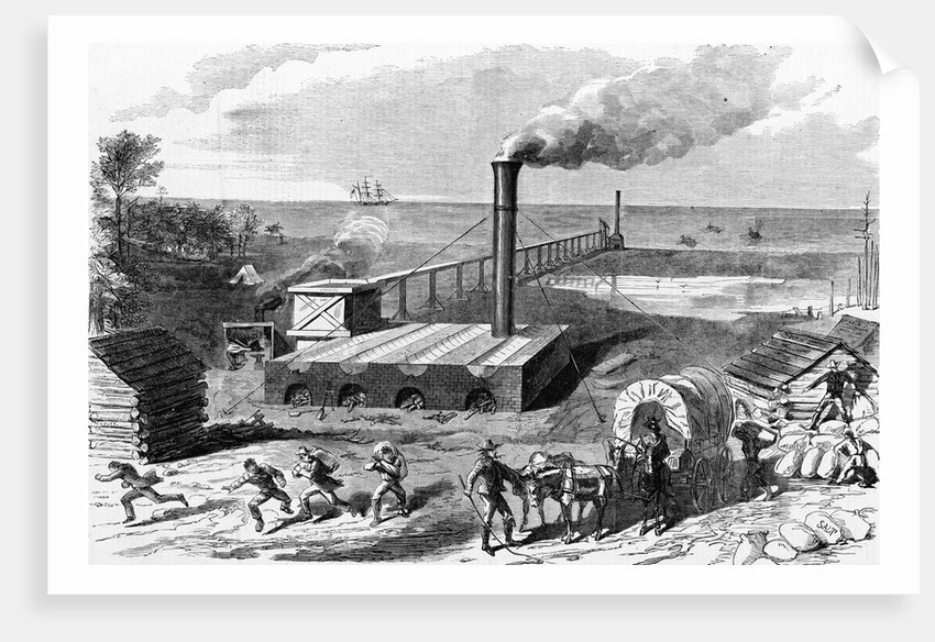 Destruction of a Rebel Salt Factory, on the Coast of Florida, by the Crew of the United States Bark by Anonymous