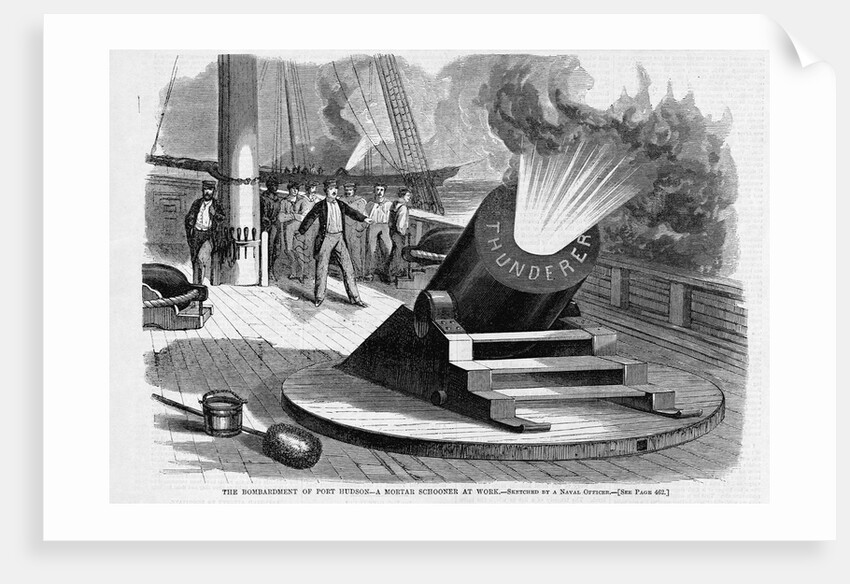 The Bombardment of Port Hudson-A Mortar Schooner at Work by Anonymous