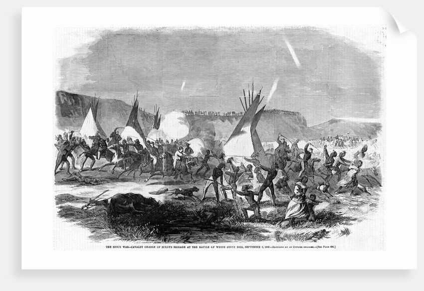 The Sioux War-Cavalry Charge of Sully's Brigade at the Battle of White Stone Hill, September 3, 1863 by Anonymous