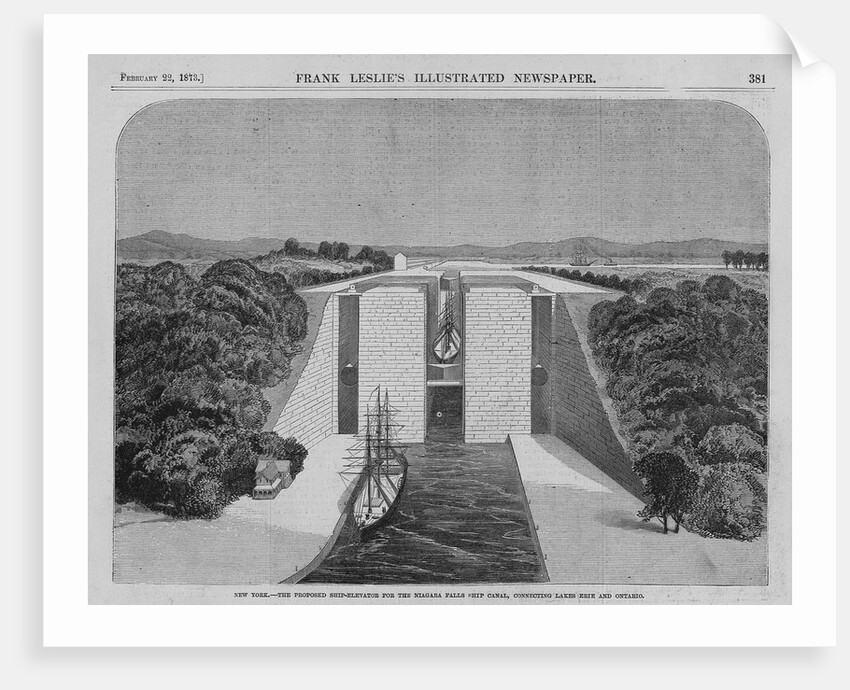 New York - The Proposed Ship-Elevator for the Niagara Falls Ship Canal, Connecting Lakes Erie and Ontario by Anonymous