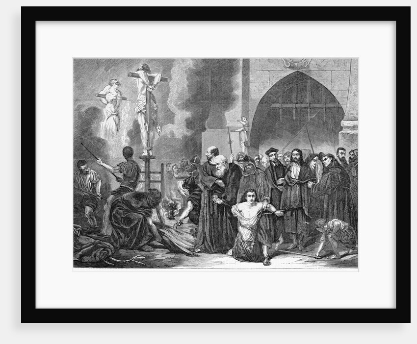 Robert Fleury's great picture of the buring of heretics by the Roman Catholics at an Auto Da Fe by Anonymous