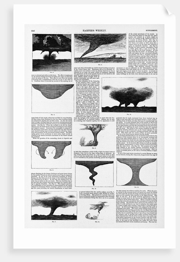 Magazine Illustrations of Tornadoes and Cyclones Published in Harper's Weekly by Anonymous