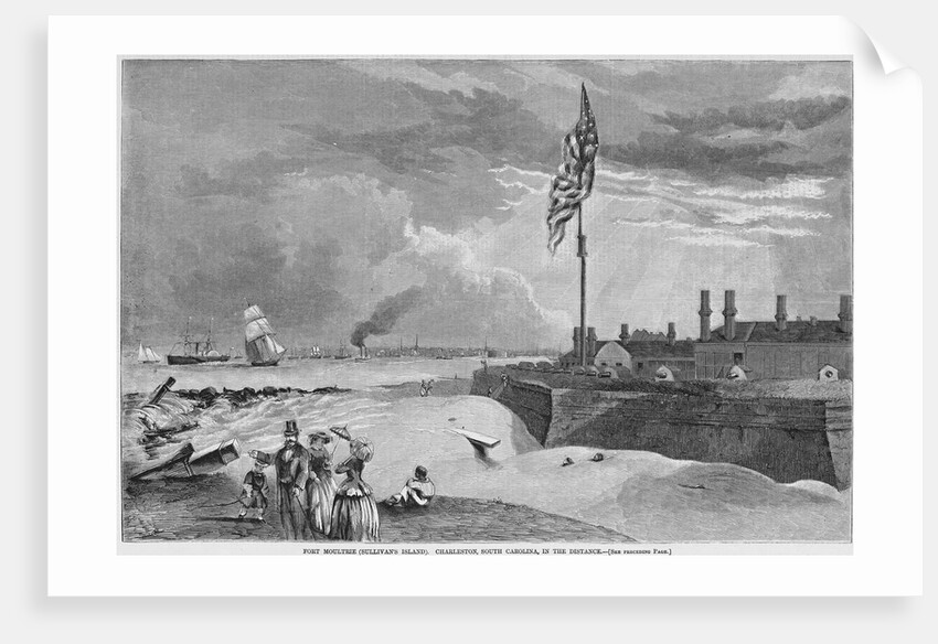 Fort Moultrie (Sullivan's Island). Charleston, South Carolina, in the distance by Anonymous