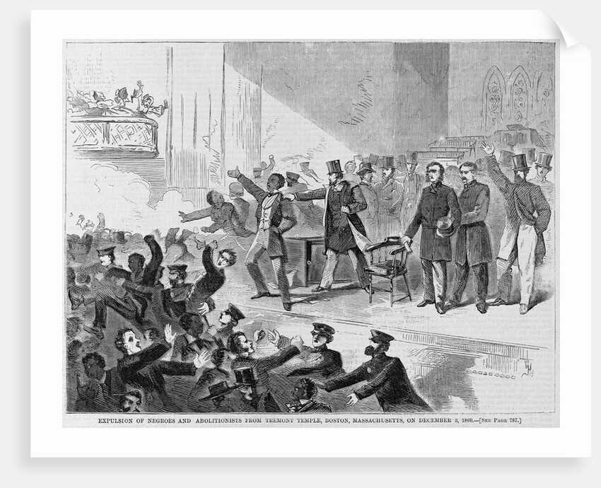 Expulsion of negroes and abolitionists from Tremont Temple, Boston, Massachusetts, on December 3, 1860 by Anonymous