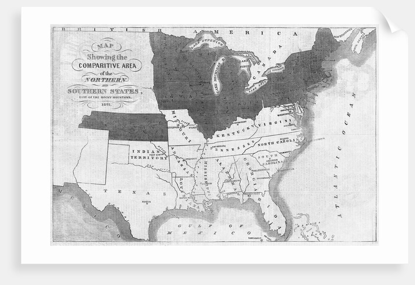 Map Comparing Northern and Southern States by Anonymous