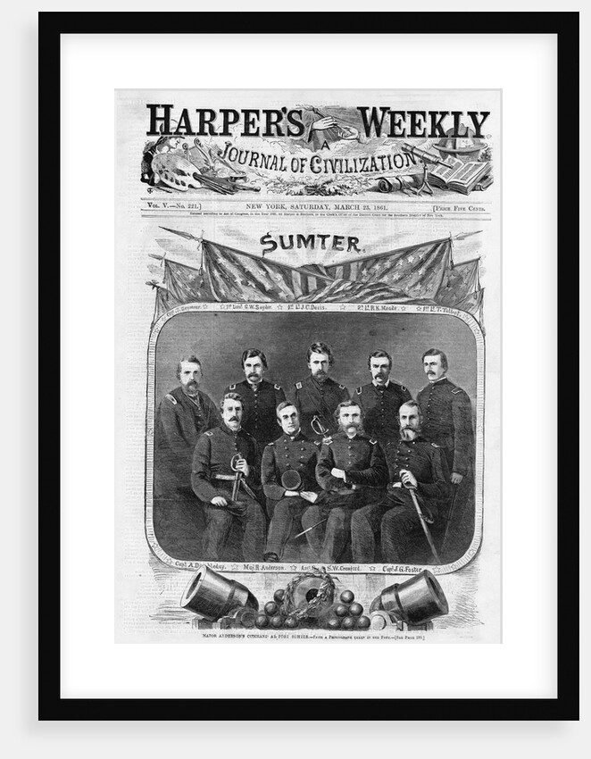 Major Anderson's Command at Fort Sumter Magazine Illustration Published in Harper's Weekly by Anonymous