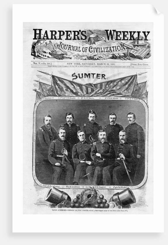 Major Anderson's Command at Fort Sumter Magazine Illustration Published in Harper's Weekly by Anonymous