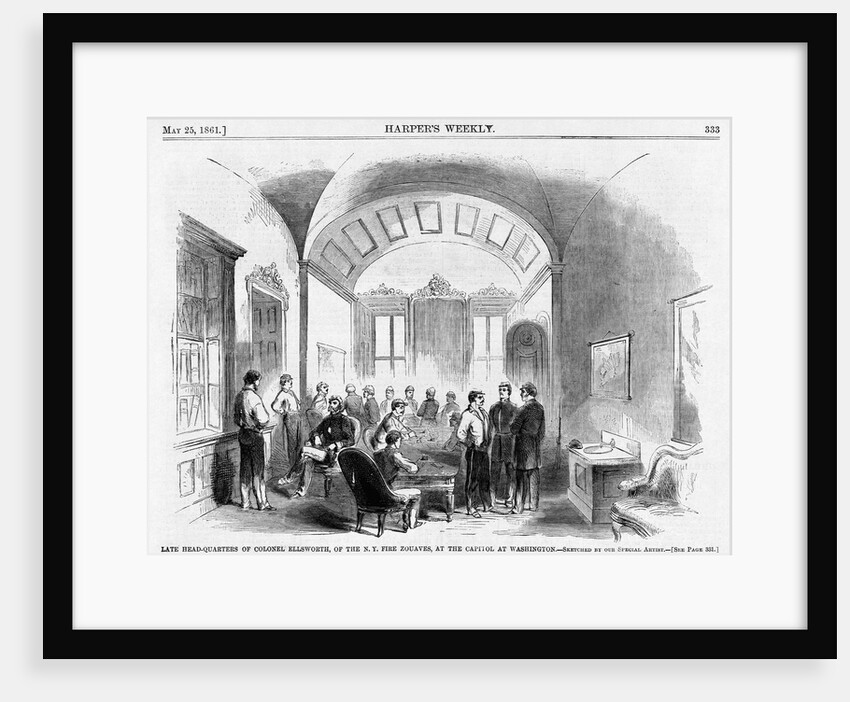 Late Head-Quarters of Colonel Ellsworth, of the N.Y. Fire Zouaves Illustration by Anonymous