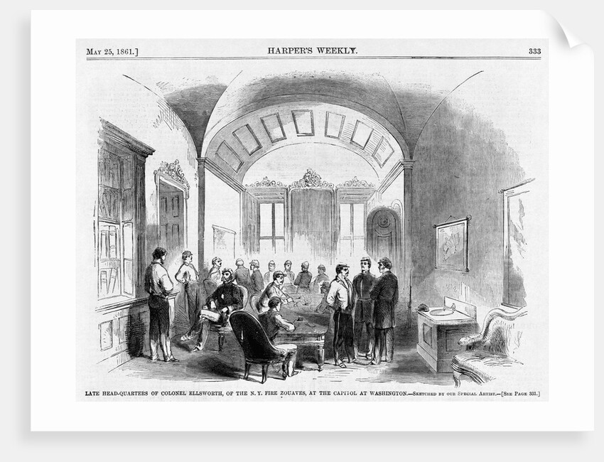Late Head-Quarters of Colonel Ellsworth, of the N.Y. Fire Zouaves Illustration by Anonymous