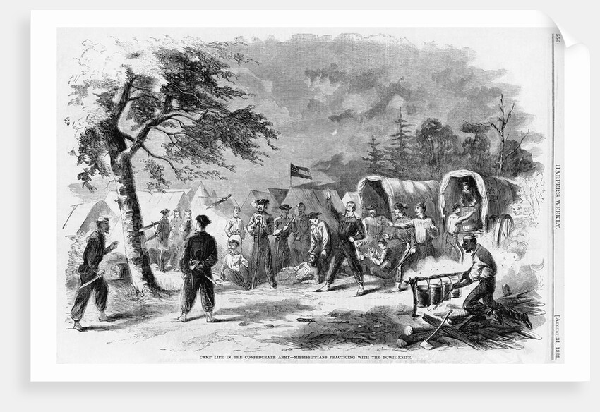 Camp Life in the Confederate Army - Mississippians Practicing with the Bowie Knife by Anonymous