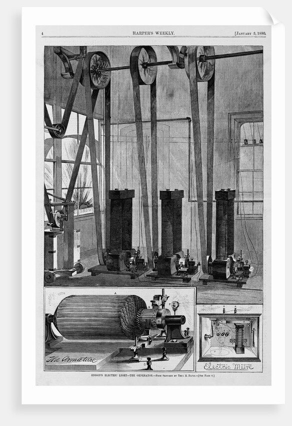 Edison's Electic Light - The Generator by Theo. R. Davis