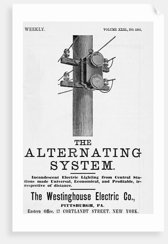 An advertisement for The Alternating System made by the Westinghouse Electric Co by Anonymous