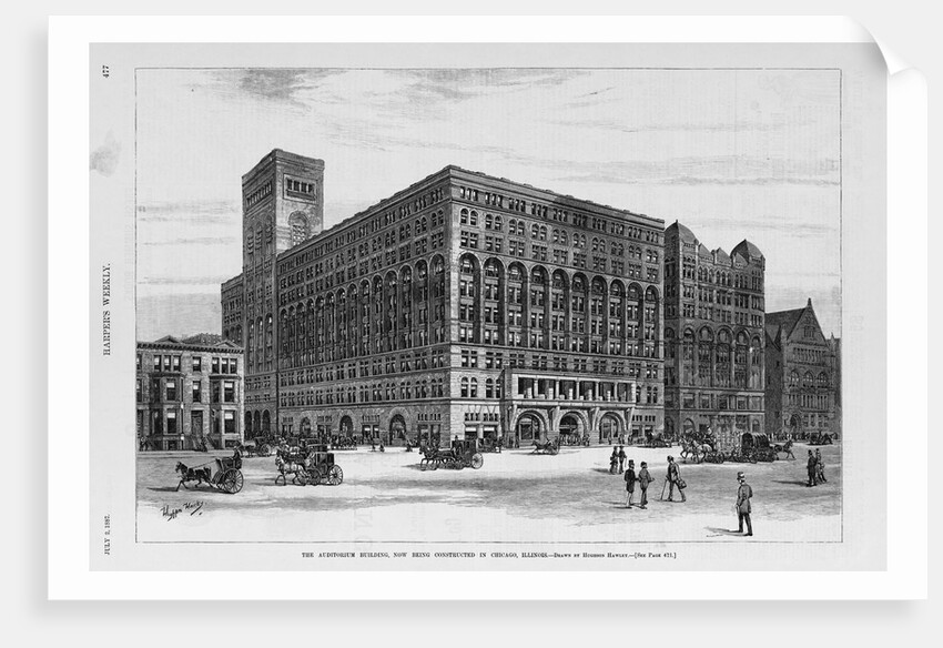 The Auditorium Building, Now being constructed in Chicago, Illinois by Hughson Hawley