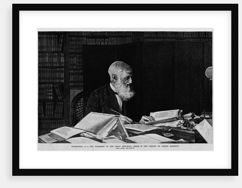 Washington D.C. - The workshop of our great historian - Scene in the library of George Bancroft. From a photo by Anonymous
