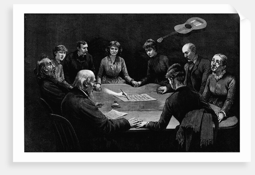 An Evening Seance Newspaper Illustration by Anonymous
