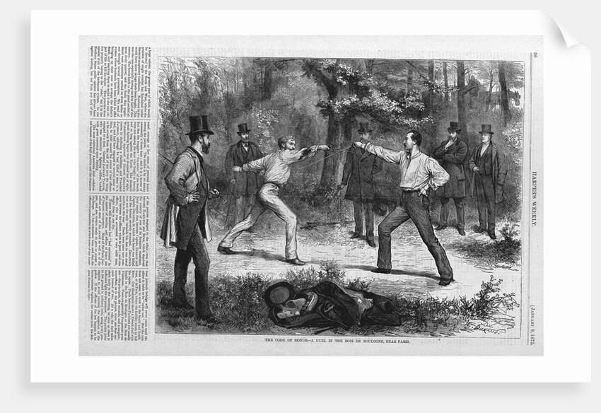The Code of Honor-A Duel in the Bois De Boulogne, Near Paris by Anonymous