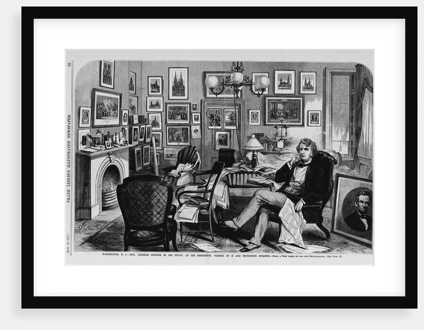 Washington, D. C.-Hon. Charles Sumner in his Study, at his residence, Corner of H and Fifteenth Streets by Anonymous