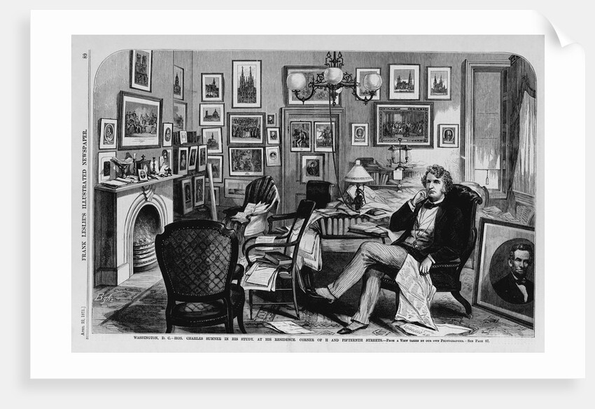 Washington, D. C.-Hon. Charles Sumner in his Study, at his residence, Corner of H and Fifteenth Streets by Anonymous