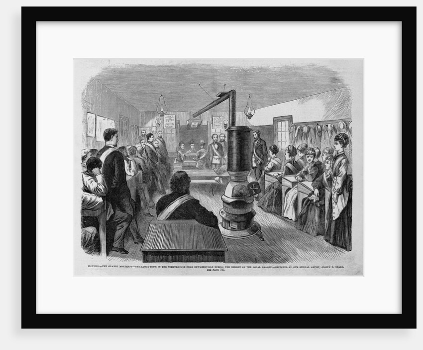 Illinois. - The Grange Movement - The Lodge-Room in the Schoolhouse Near Edwardsville During the Sessi by Anonymous