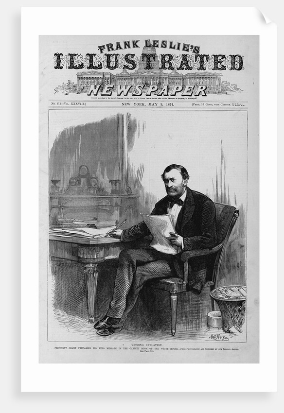 President Grant Preparing his Veto Message in the Cabinet Room of the White House by Anonymous
