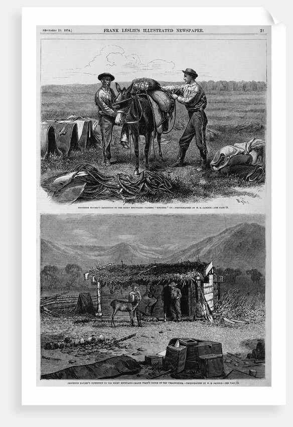 Professor Hayden's Expedition of the rocky Mountains - Packers 'Cinching' Up. Professor Hayden's Exp by Anonymous