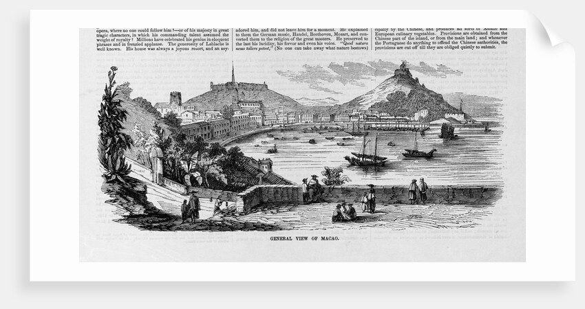 Wood Engraving of General View of Macao by Anonymous
