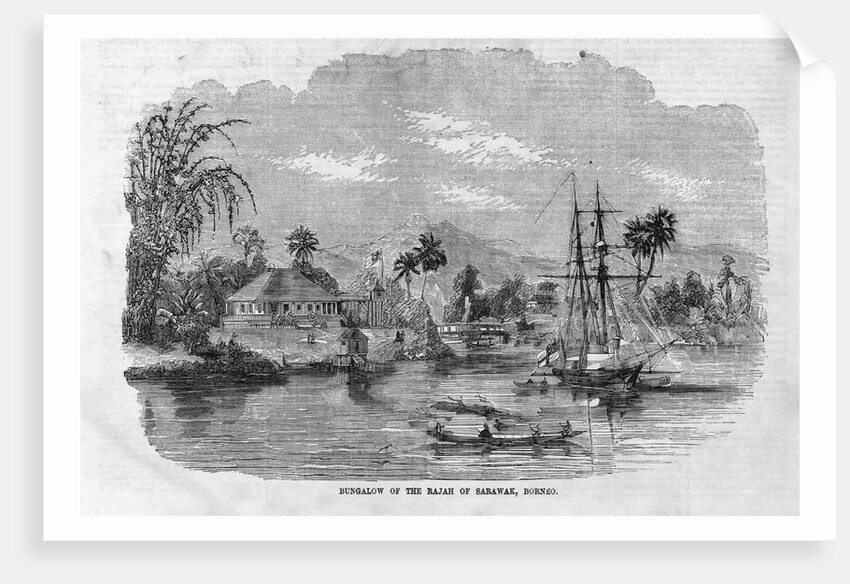 Bungalow of the Rajah of Sarawak, Borneo by Anonymous