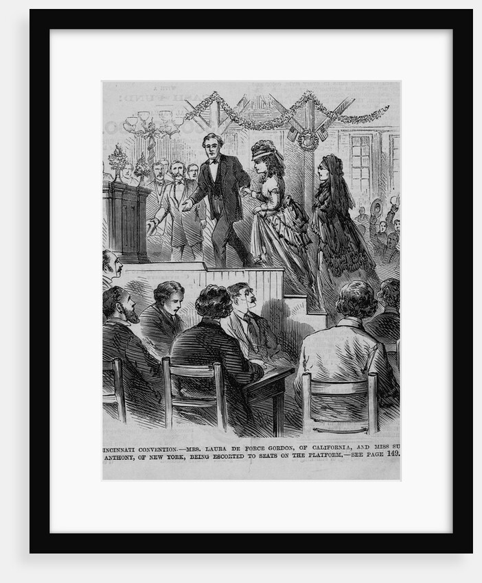 The Cincinnati Convention - Mrs. Laura De Force Gordon, of California, and Miss Susan B. Anthony, of New York, being escorted to seats on the platform by Anonymous