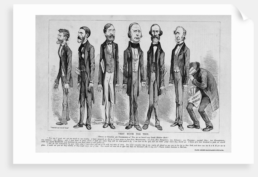 Very Much Too Thin Political Cartoon Published in Frank Leslie's Illustrated Newspaper by Anonymous