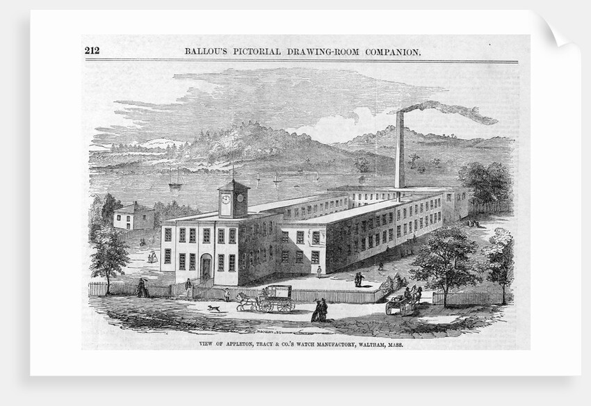 View of Appleton, Tracy & Co.'s Watch Manufactory Magazine Illustration Published in Ballou's Pictorial Drawing Room Companion by Anonymous