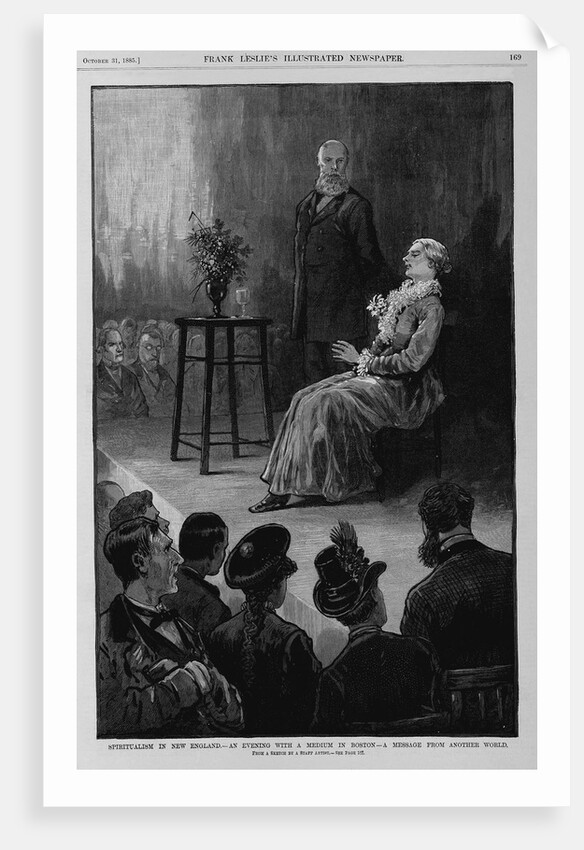 Spiritualism in New England - an evening with a medium in Boston - A message from another world. From a sketch by a staff artist by Anonymous