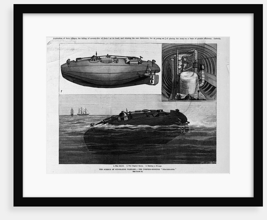 1. The model. 2. The Engine Room. 3. Making a plunge. The science of submarine warfare - the torpedo-monitor "Peacemaker." by Anonymous