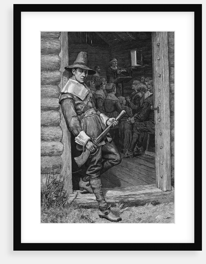 At the Church Door - A Puritan Thanksgiving by Will Hicok Low