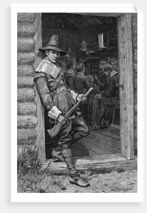 At the Church Door - A Puritan Thanksgiving by Will Hicok Low