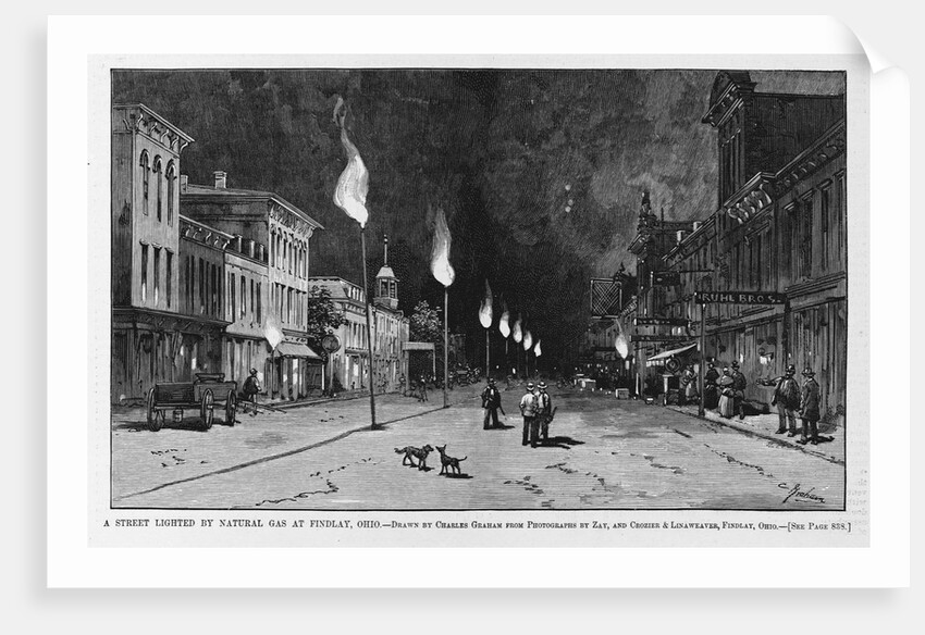 The street lighted by natural gas at Findlay, Ohio by Anonymous