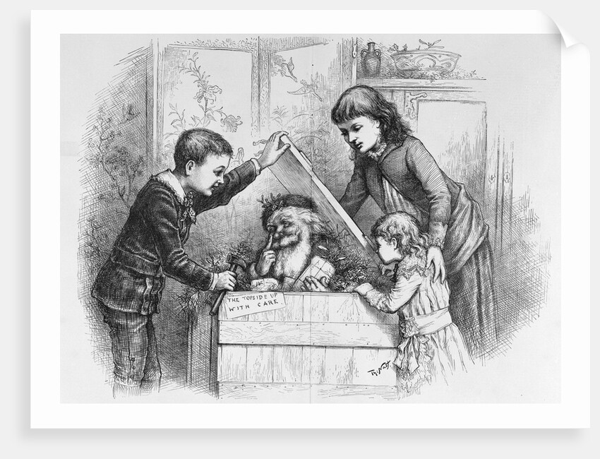 A Christmas Box Magazine Illustration by Thomas Nast