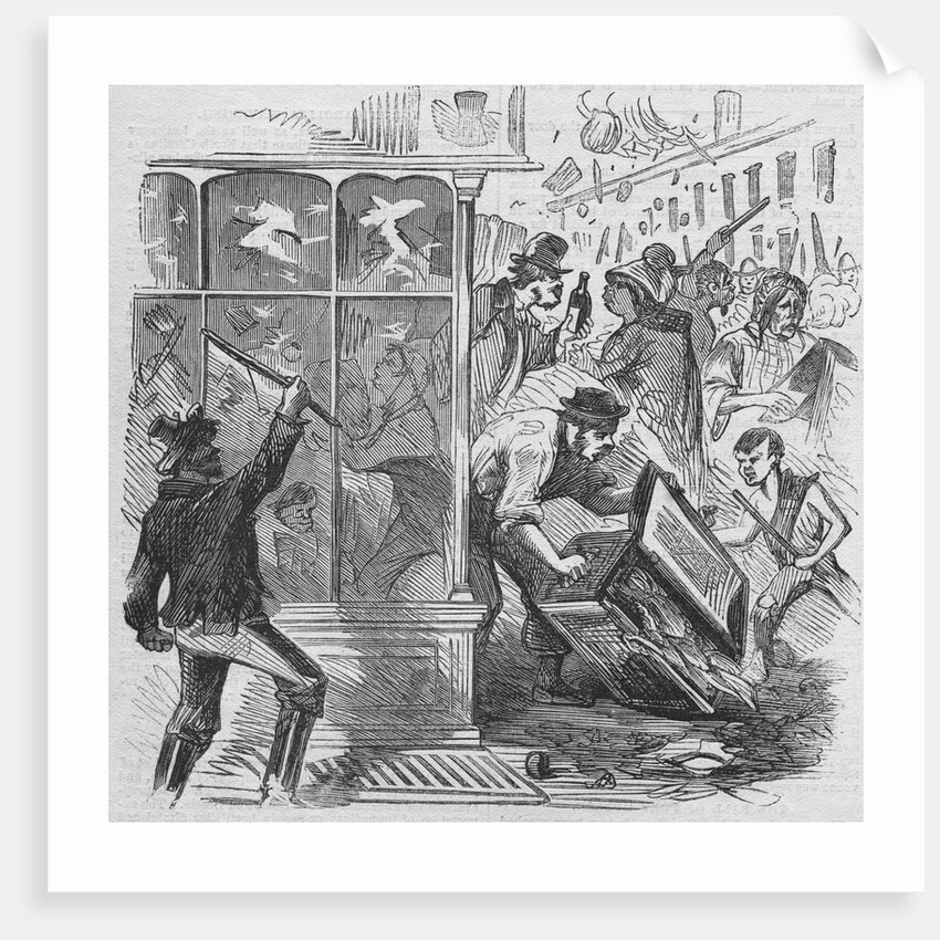 Drawing of People Looting a Shop in New York City by Anonymous