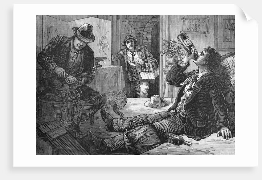 Illustration of Burglars Drinking Stolen Alcohol by Anonymous