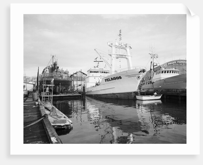 Pelagos Docked at Rowe Machine Works by Anonymous