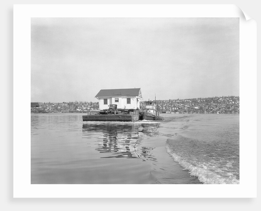 Tugboat Guiding a Scow by Anonymous