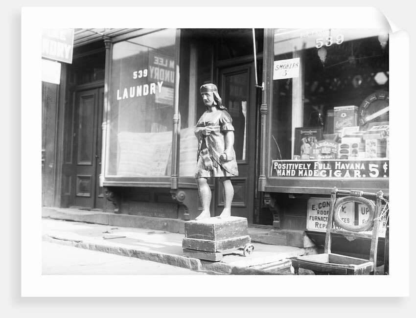 Statue of Indian in Front of Cigar Store by Anonymous