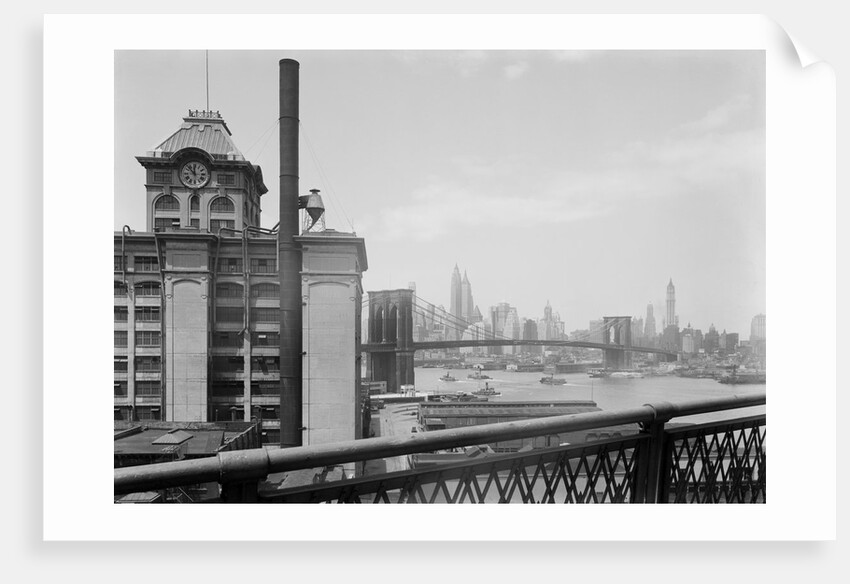 Brooklyn Bridge and Manhattan Skyline by Anonymous