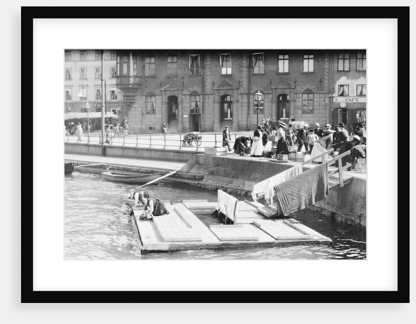 Women Washing Clothes in Canal by Anonymous