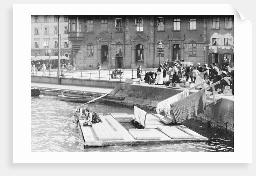 Women Washing Clothes in Canal by Anonymous