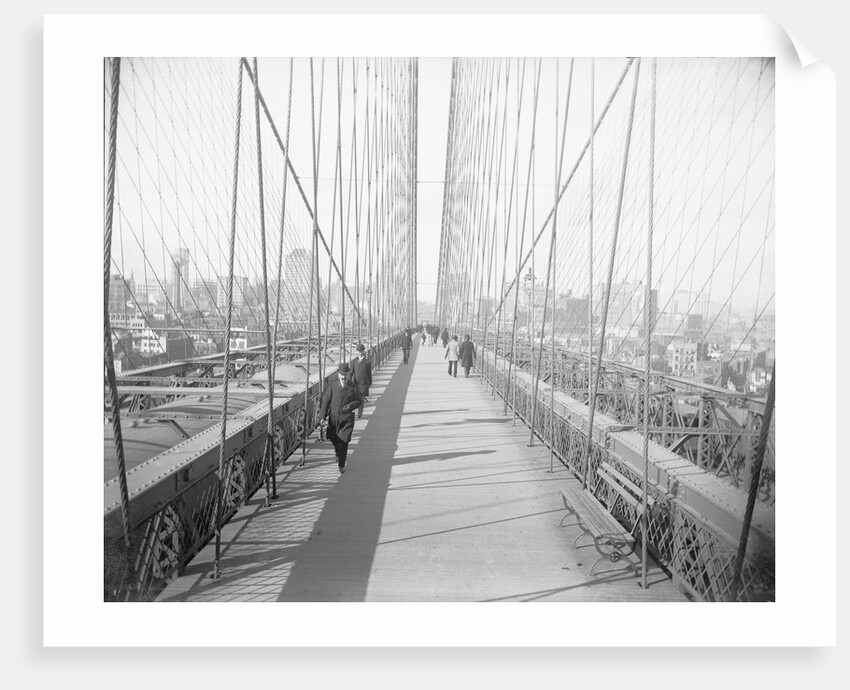 Walkway on Brooklyn Bridge by Anonymous